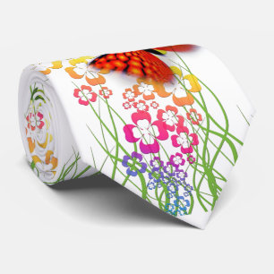 butterfly spring summer wedding good luck clover tie