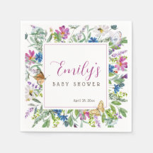 Butterfly Spring Wildflower Baby Shower Sign