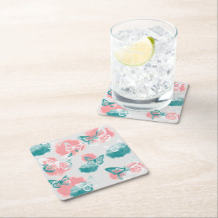 Butterfly Square Paper Coaster