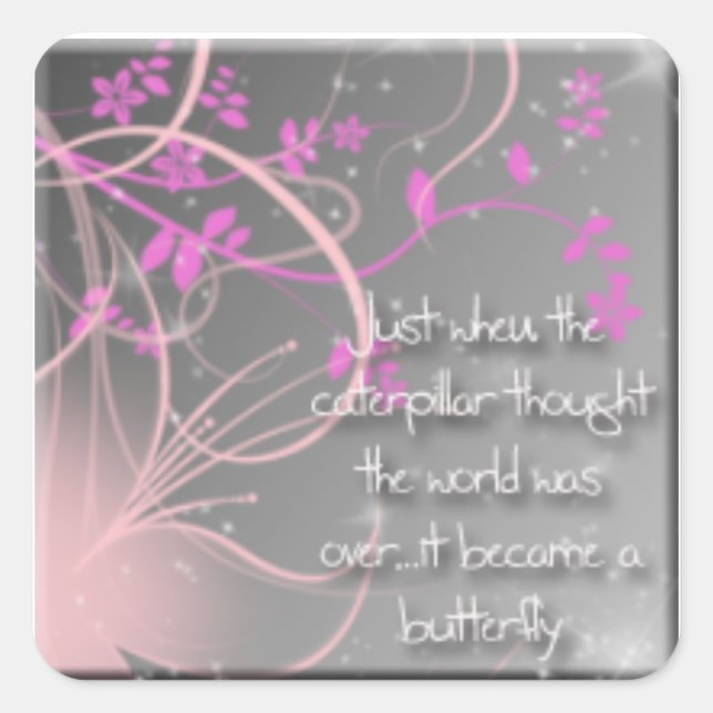 Butterfly Square Sticker (Front)