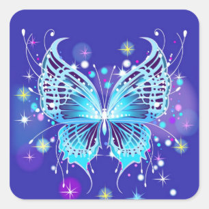 Butterfly Square Sticker