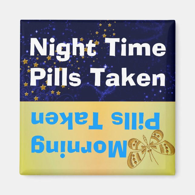 Butterfly & Stars Medication Reminder Magnet (Front)