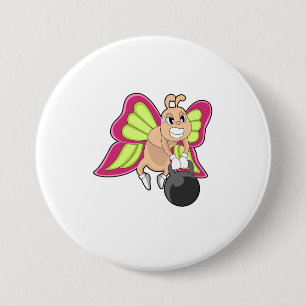 Butterfly Strength training Dumbbell 7.5 Cm Round Badge