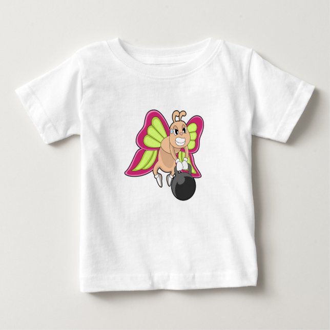 Butterfly Strength training Dumbbell Baby T-Shirt (Front)