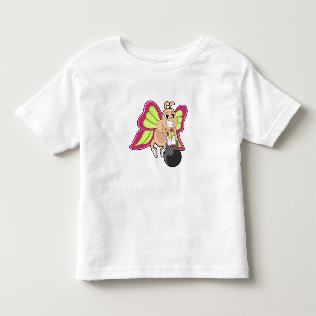 Butterfly Strength training Dumbbell Toddler T-Shirt (Front)