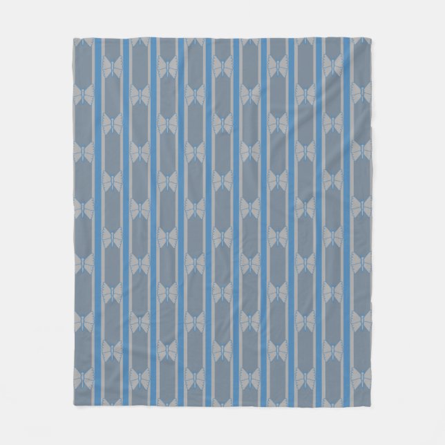 Butterfly Striped Fleece Blanket (Front)