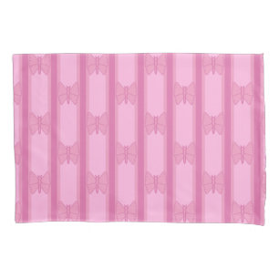 Butterfly Striped Pillowcase