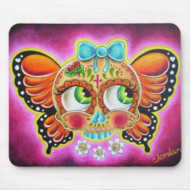 Butterfly sugar skull mouse pad (Front)