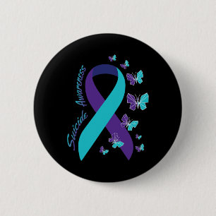 Butterfly Suicide Awareness Mental Health  6 Cm Round Badge