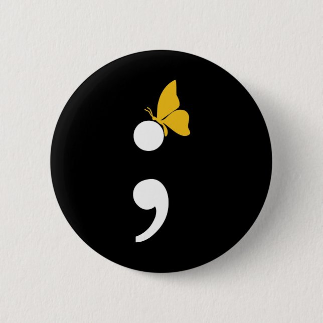 Butterfly Suicide Depression Prevention  6 Cm Round Badge (Front)