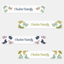 Butterfly  Summer Pink Blue Yellow Labels