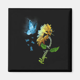 Butterfly Sunflower Alopecia Awareness 1 Magnet