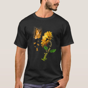 Butterfly Sunflower Appendix Cancer Awareness T-Shirt