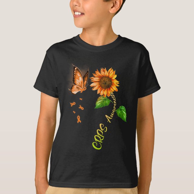 Butterfly Sunflower CRPS Awareness 1 T-Shirt (Front)