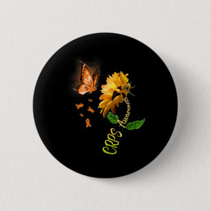 Butterfly Sunflower CRPS Awareness 6 Cm Round Badge