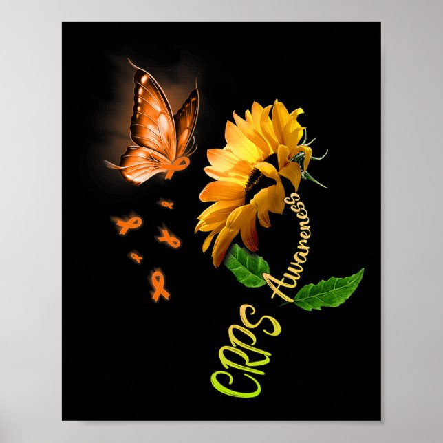 Butterfly Sunflower Crps Awareness  Poster (Front)