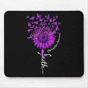 Butterfly Sunflower Fibromyalgia Awareness 1 Mouse Pad
