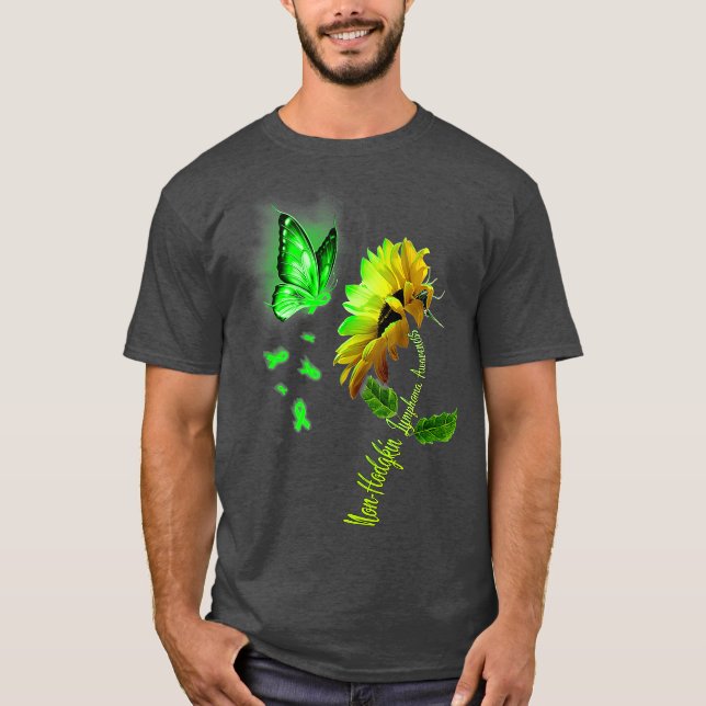 Butterfly Sunflower NonHodgkin Lymphoma T-Shirt (Front)