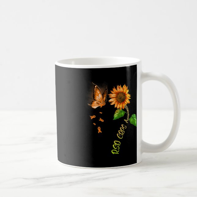Butterfly Sunflower RSD CRPS Awareness  Coffee Mug (Right)