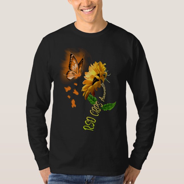 Butterfly Sunflower RSD CRPS Awareness T-Shirt (Front)