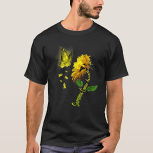 Butterfly Sunflower Sarcoma Cancer Awareness T-Shirt