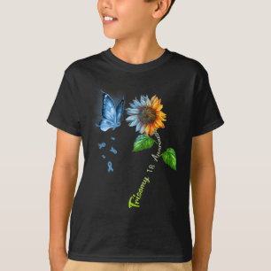 Butterfly Sunflower Trisomy 18 Awareness  T-Shirt
