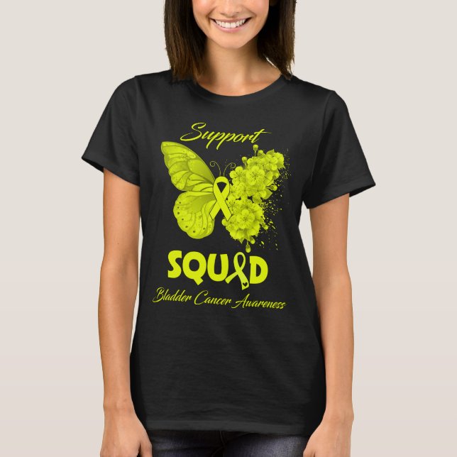 Butterfly Support Squad Bladder Cancer Awareness T-Shirt (Front)