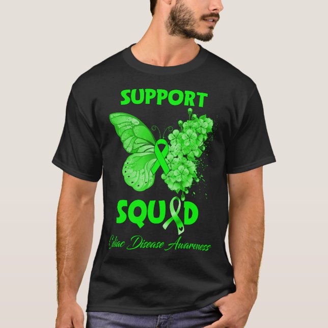 Butterfly Support Squad Celiac Disease Awareness T-Shirt (Front)