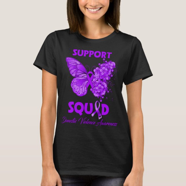Butterfly Support Squad Domestic Violence  T-Shirt (Front)