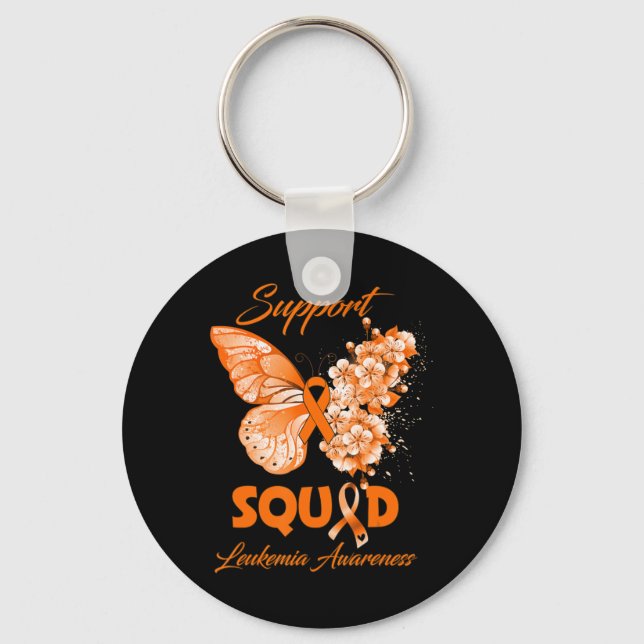 Butterfly Support Squad Leukaemia Awareness  Key Ring (Front)