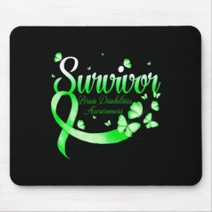 Butterfly Survivor Brain Disabilities Awareness  Mouse Pad