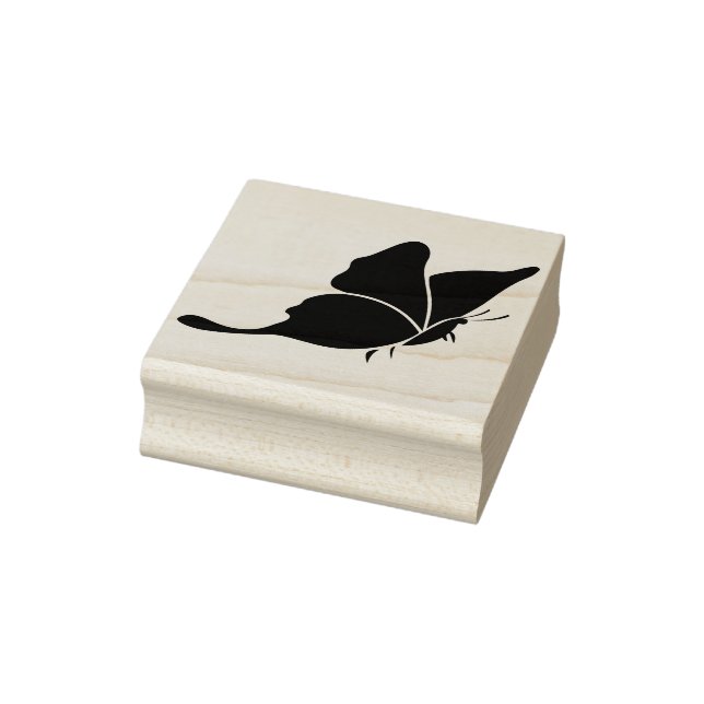 butterfly swallowtail profile silhouette art stamp (Stamp)