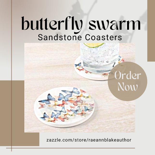 Butterfly Swarm Sandstone Coasters (Creator Uploaded)