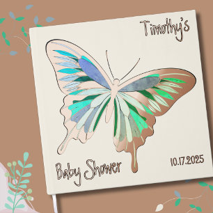 Butterfly Sweet Palette Baby Shower Rose Gold Guest Book