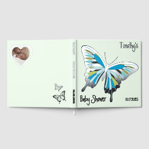 Butterfly Sweet Palette Baby Shower silver foil Guest Book
