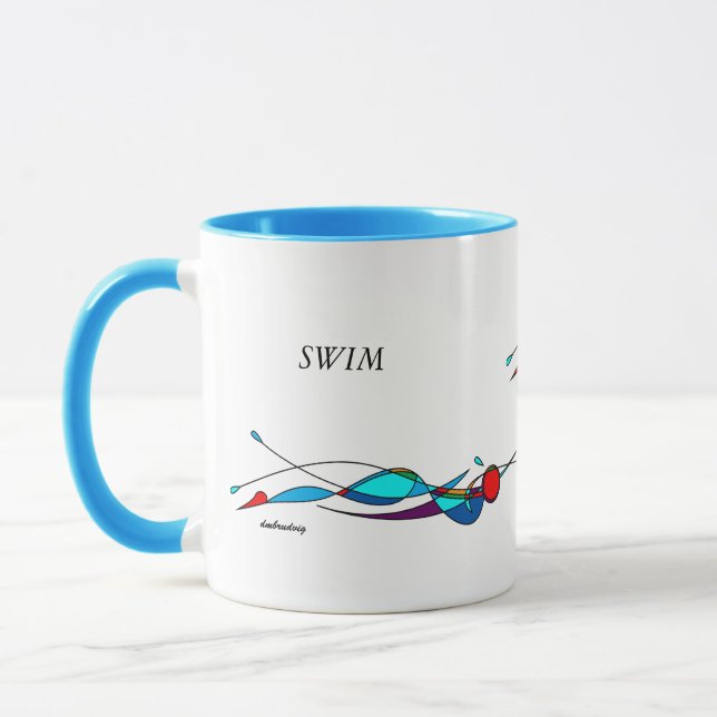 Butterfly Swim Line and Colour Mug (Left)