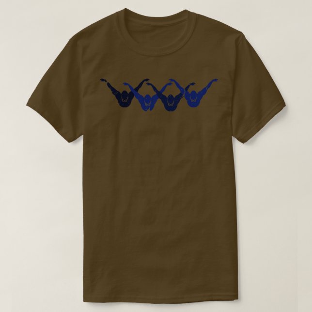 Butterfly Swimming Silhouette Swimmer T-Shirt (Design Front)