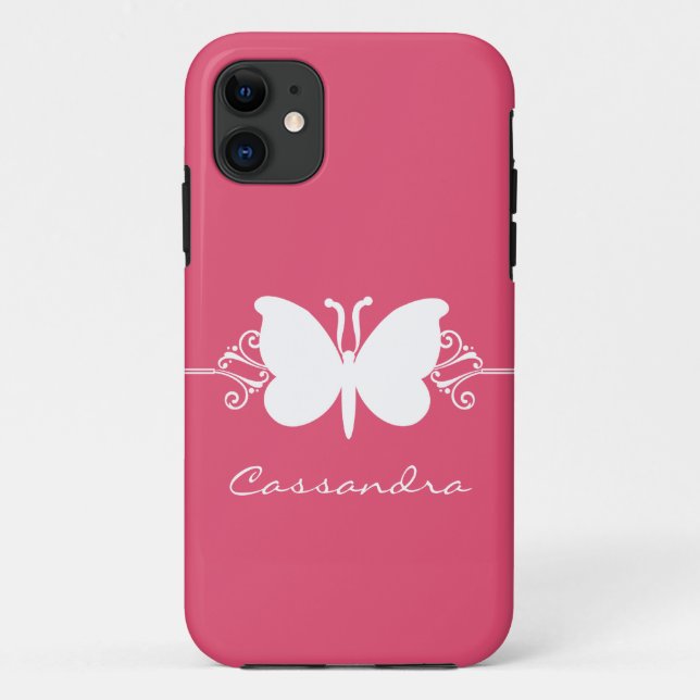 Butterfly Swirl CM ID iPhone 5 Case, Pink Case-Mate iPhone Case (Back)