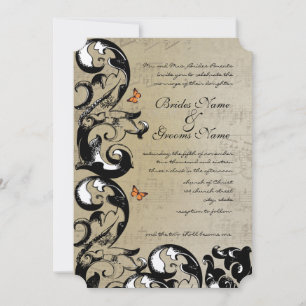 Butterfly Swirl Wedding Invitation