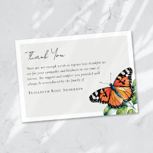 Butterfly Sympathy Funeral Thank You Card