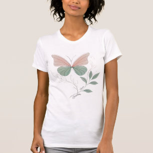 Butterfly T-shirt  Freedom Quote   Green and Black