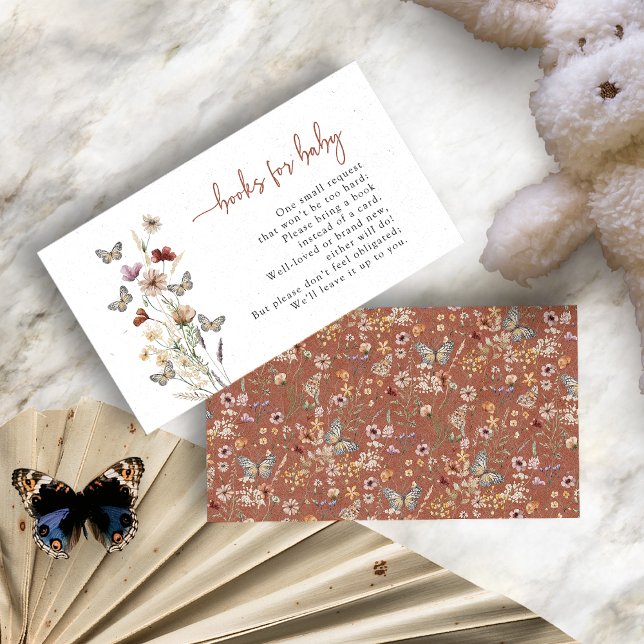 Butterfly Terracotta Books For Baby Enclosure Card (Butterfly Terracotta Boho Floral Books For Baby Enclosure Card by Painted Paperie
)