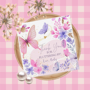 Butterfly Thank You Birthday Fluttering Favour Tag