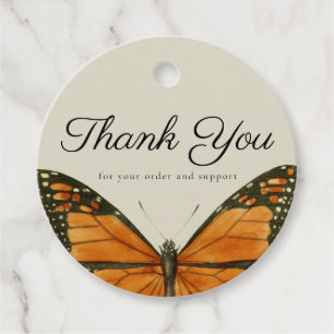 Butterfly Thank You Elegant Classy Business Custom Favour Tags