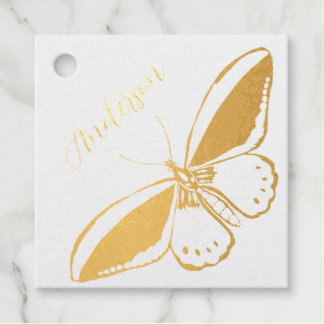 Butterfly Thank You Ink Stamp  Favour Tags
