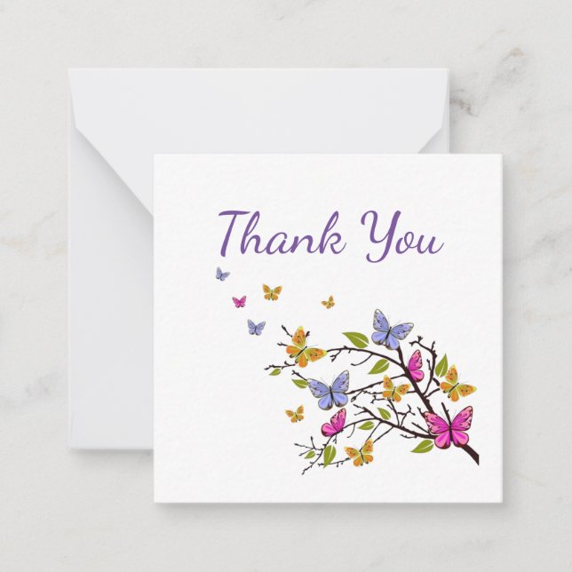 Butterfly thank you notecard (Front)