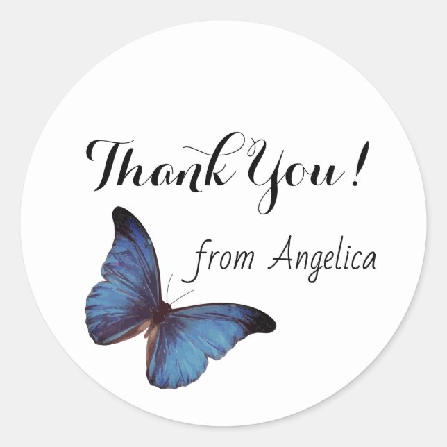 Butterfly Thank You Sticker (Front)