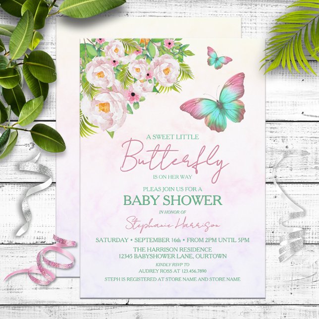 Butterfly Theme Baby Shower Invitations (Creator Uploaded)