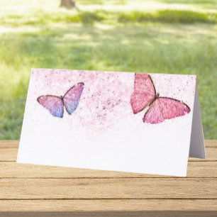 Butterfly Theme Girl Birthday Party Food Tents Place Card