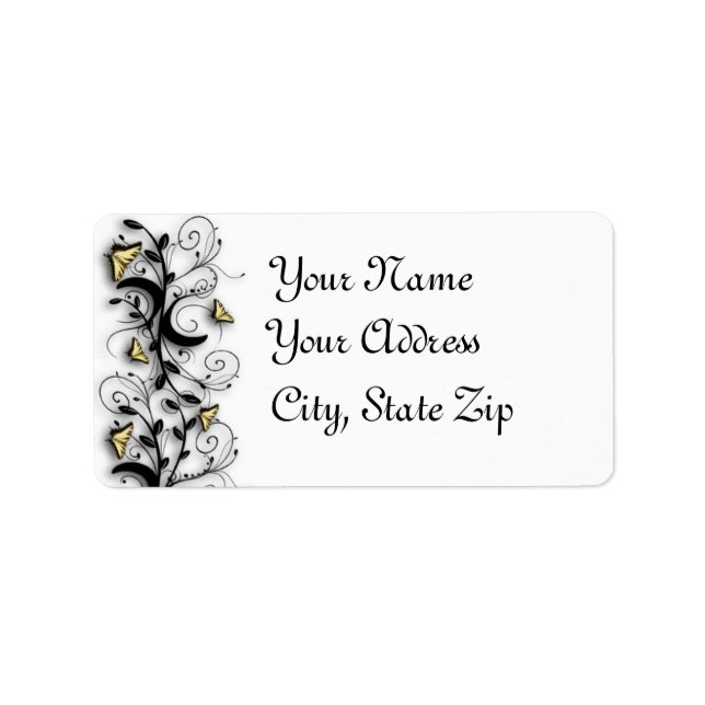 Butterfly Theme Label (Front)